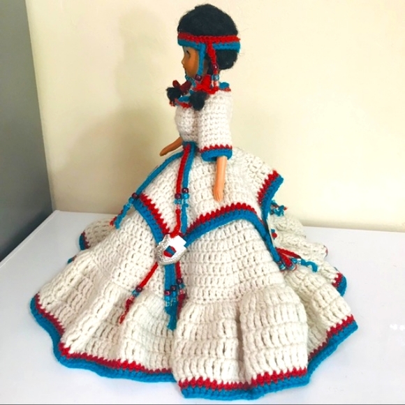 Handmade Native American Princess Crochet Doll - Picture 2 of 8